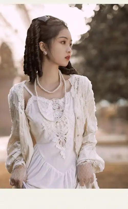 ipyf 民国女卷发罗马卷长发复古民国风旗袍发型金粉世家白秀珠马尾 浅