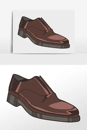手绘男士商务皮鞋鞋子插画