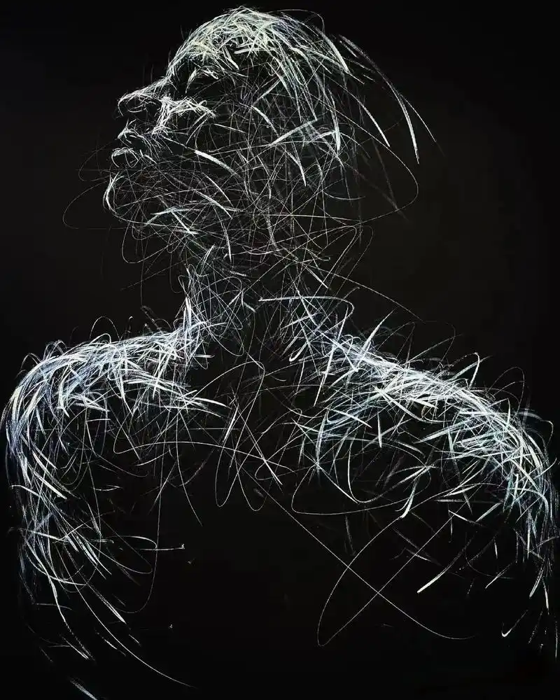 艺术家 hom nguyen 的作品.线条是非常有情绪的, - 抖音