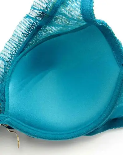 孔雀蓝深v性感蕾丝b杯文胸