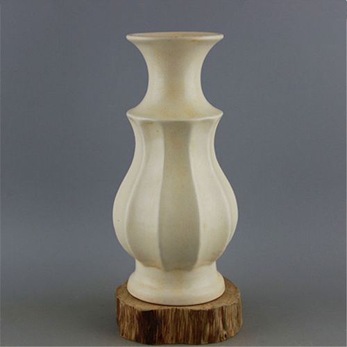 宋定窑白釉开片花瓶 仿古做旧出土瓷器 古玩古董收藏 易定落款