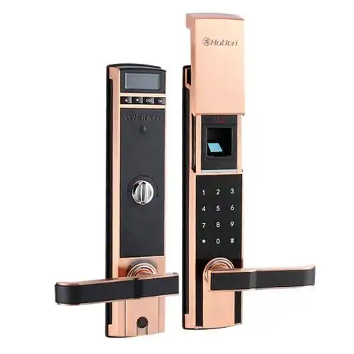 汇泰龙 指纹锁家用防盗大门锁密码锁电子智能锁 hz-69002 红古铜