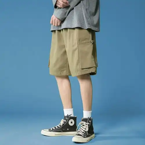 森马集团旗下glemall夏季百搭纯色宽松男士休闲工装五分裤短裤男