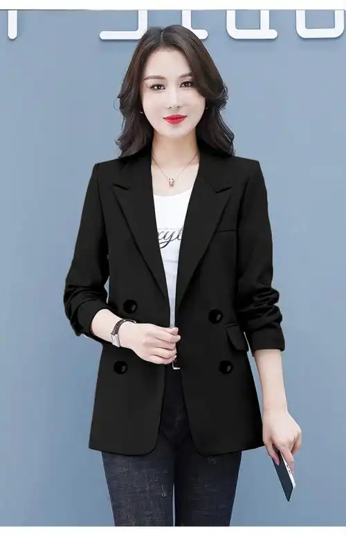 高级感炸街小西服女米色外套春秋2022今年流行休闲西装设计感小众