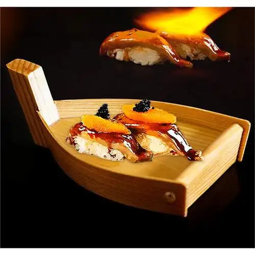 bambus寿司供应竹厂木制食客定制尺寸木制寿司木船集装箱个性化包装