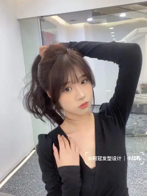 圆脸女生必备刘海法式刘海减龄神器