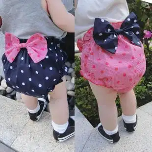 三角裤 2017夏款婴幼儿童宝宝可爱蝴蝶结高腰三角裤大屁屁短裤子 霓婴