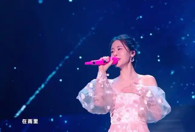 在张碧晨舞台上看流星