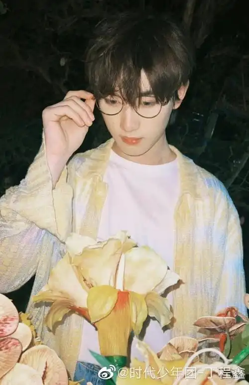 丁程鑫晒怼脸自拍##丁程鑫金丝眼镜造型随拍