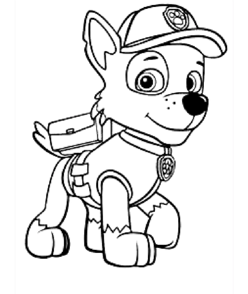 汪汪队立大功填色简笔画,直接打印就行,教孩子涂色用