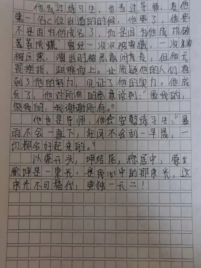 有关蔡徐坤的作文
