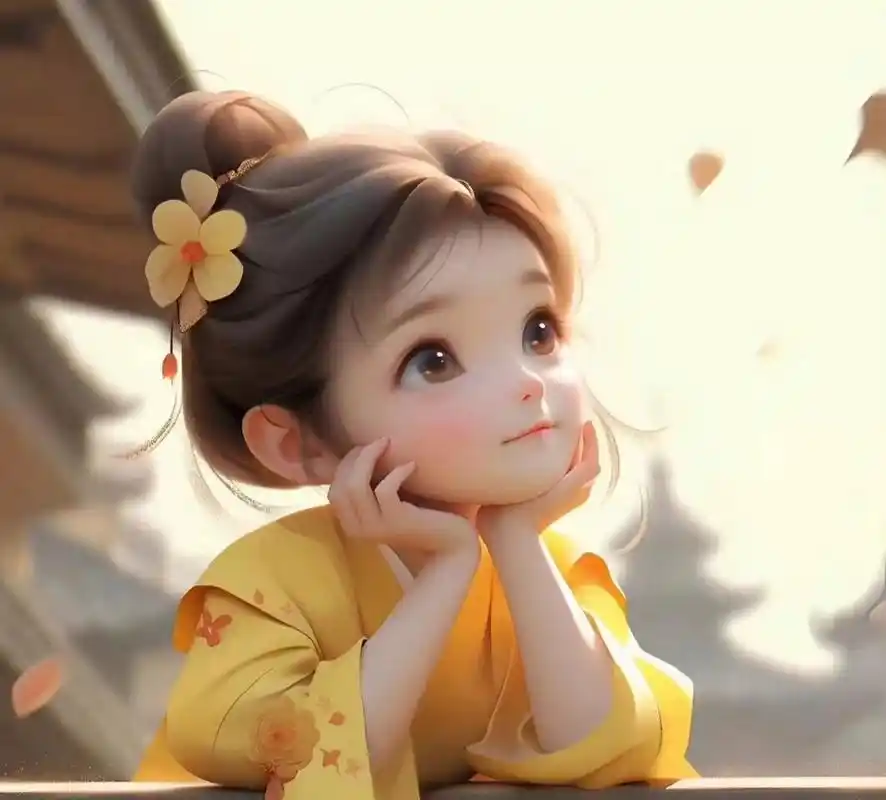 古风邻家女孩赏秋头像,呆萌可爱