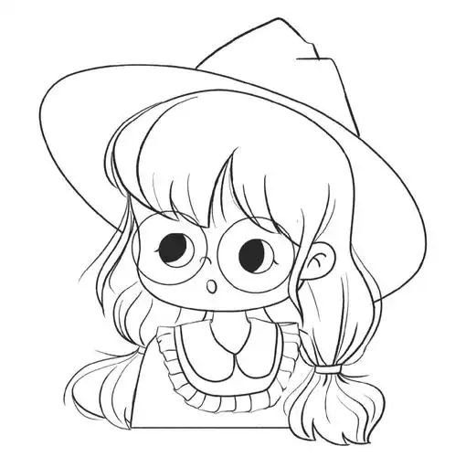 板绘线稿头像学习中可爱女孩