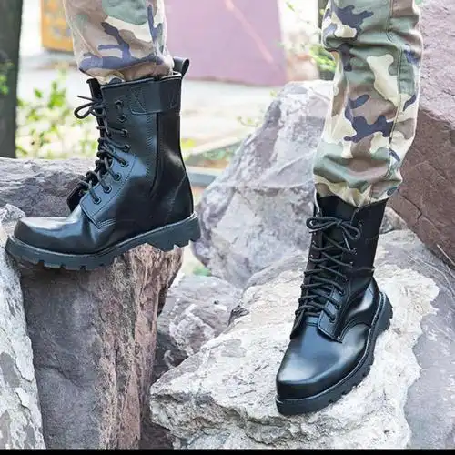 四节单款普通35户外军靴男特种兵防爆靴钢头钢底皮靴羊毛作战靴军勾靴