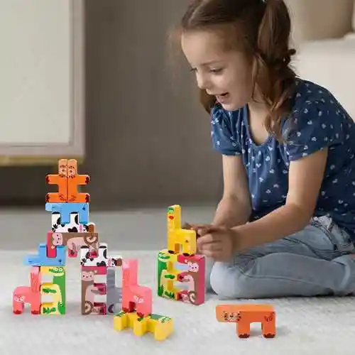 cpc儿童创意动物平衡叠叠乐积木堆塔叠叠高 宝宝益智亲子互动玩具