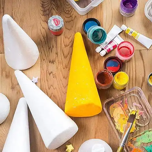 白色泡沫锥形工艺品用品家居diy手工工艺品项目圣诞树