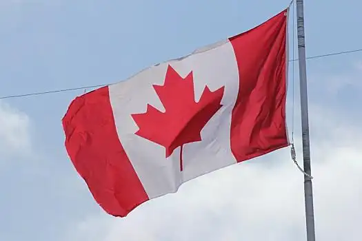 加拿大国旗,摆动,灯光,微风,云,蓝色