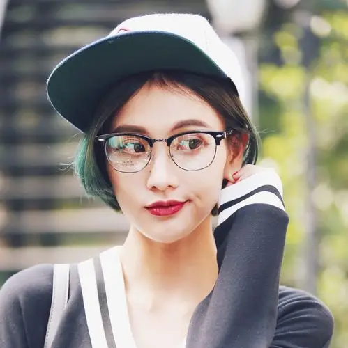 韩国平光眼镜架近视眼近视大脸半框眼镜复古tr90眼镜架