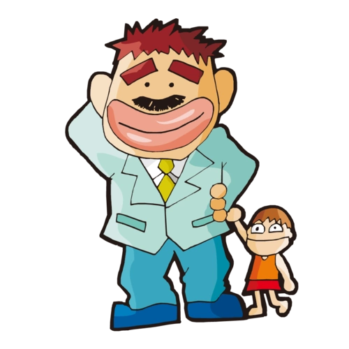 父子卡通父亲节素材