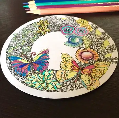 插画 线描 彩色 线条 装饰画 点线面 蝴蝶