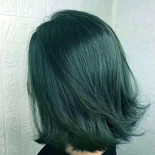 亚麻闷青墨绿色染发剂膏女纯植物奶茶棕色蓝黑泡沫2021流行色显白