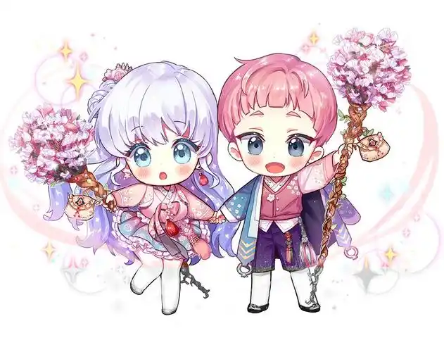 q版动漫人物可可爱爱q版小情侣