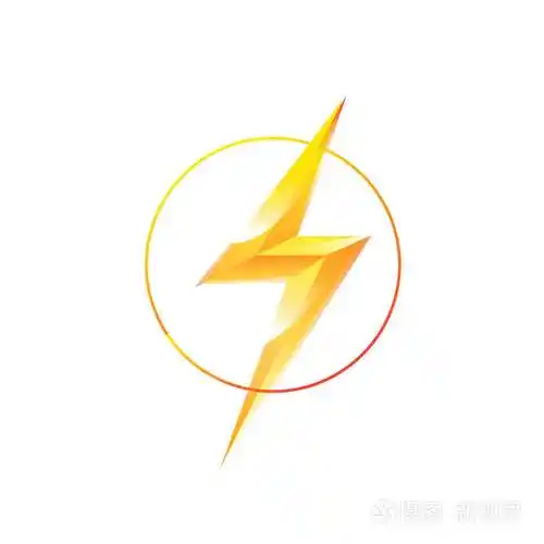 闪电的标志在一个圆圈里矢量闪电击中了中心图像在白色背景上被隔离