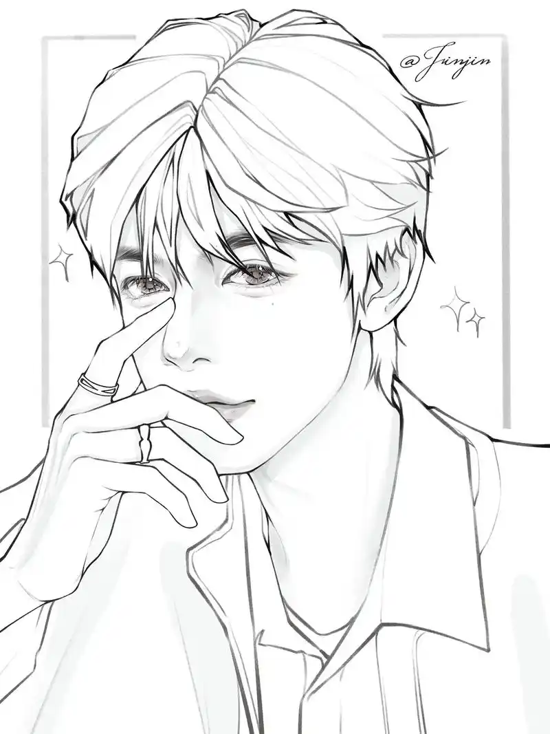 男生线稿|procreate.#procreate绘画  # - 抖音