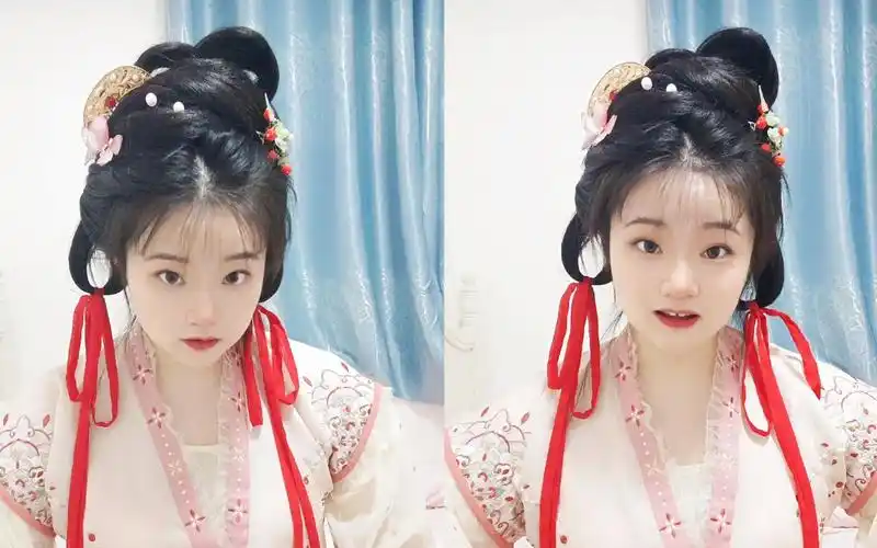 汉服发型教程/超可爱灵动唐风少女日常百搭新手友好古风发型教程来啦!