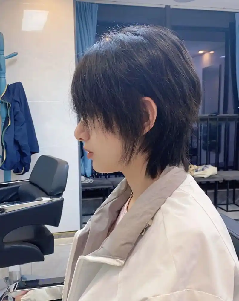 大多数是瘦瘦的女孩子喜欢剪的发型,本身脸小在剪这种短发狼尾,显得又