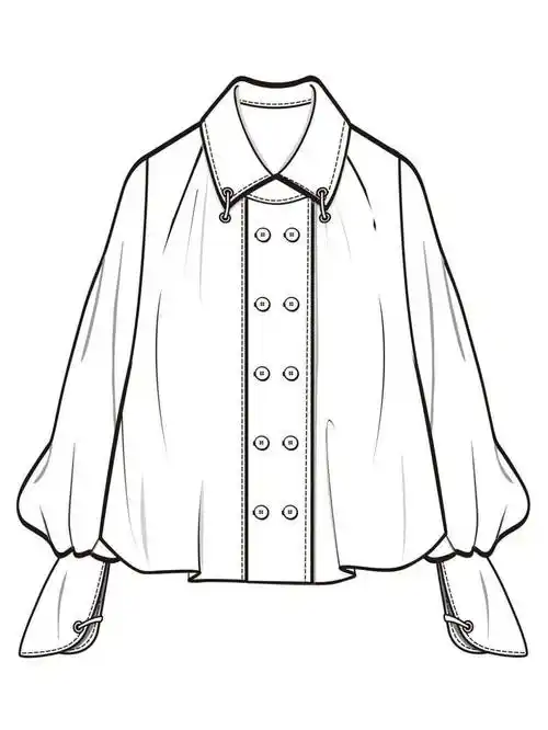 180款衬衫款式图大全服装平面款式图线稿