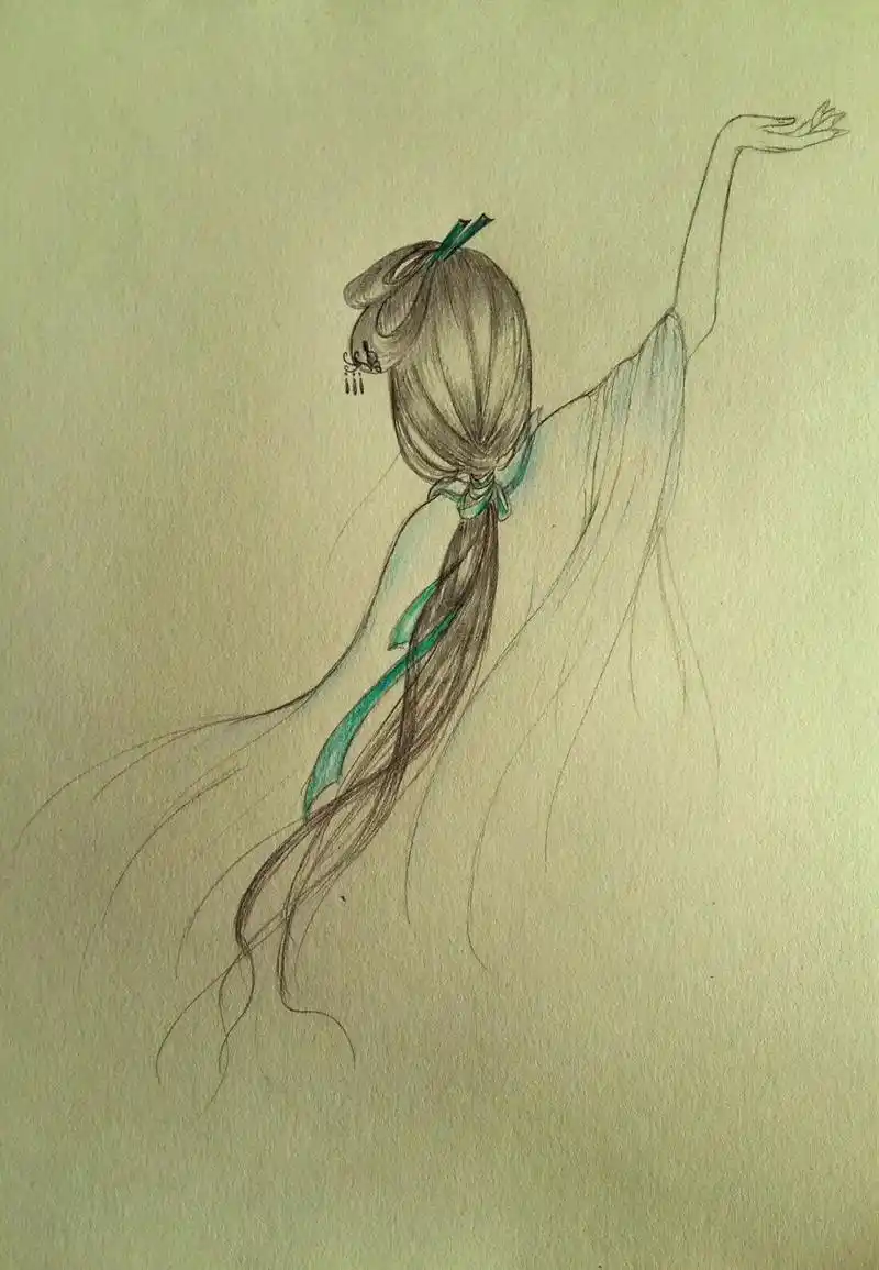 作品分享 #随手画 #非专业 #古风背影美女#作品欣赏 - 抖音