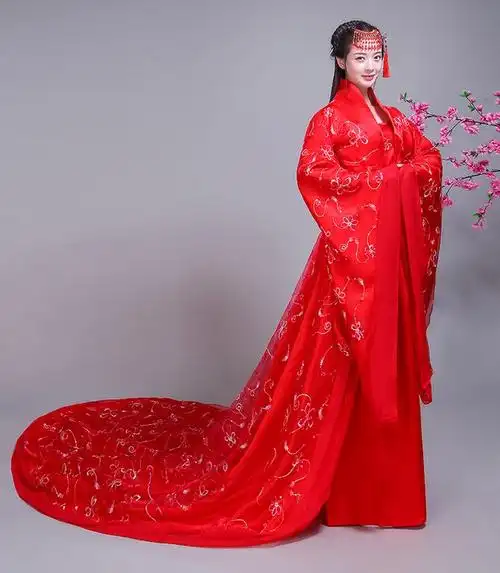 古装女汉服中国风大摆裙拖尾贵妃皇后仙女公主摄影写真演出表演服