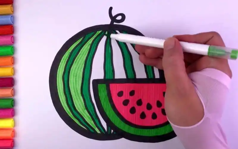 儿童简笔画教孩子画西瓜