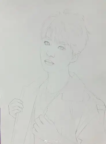 王俊凯彩铅手绘图