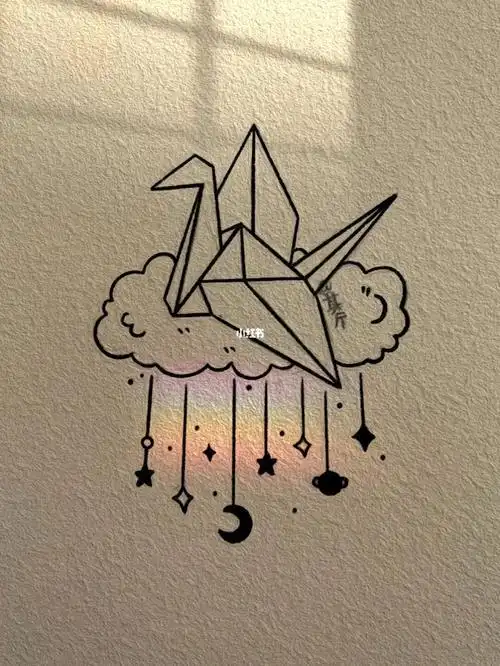 千纸鹤简笔画简单又好看千纸鹤简笔画彩色千纸鹤简笔画q版千纸鹤简笔