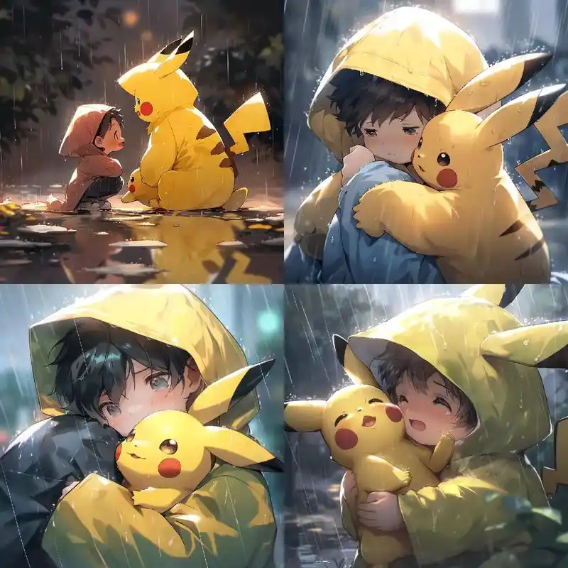 ai绘画/小男孩和皮卡丘的故事.#ai绘画 #我又来送图啦  - 抖音