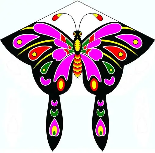 潍坊风筝厂家 1.45m热转移印花蝴蝶风筝批发 传统广告风筝现货