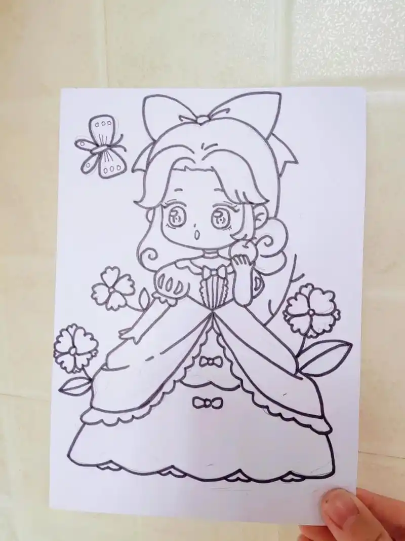 q版动漫白雪公主儿童画 线稿来喽