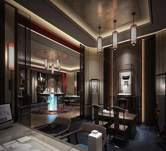 高端珠宝会所设计效果图深圳珠宝店面设计公司