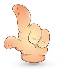 卡通手手指向上矢量插图照片