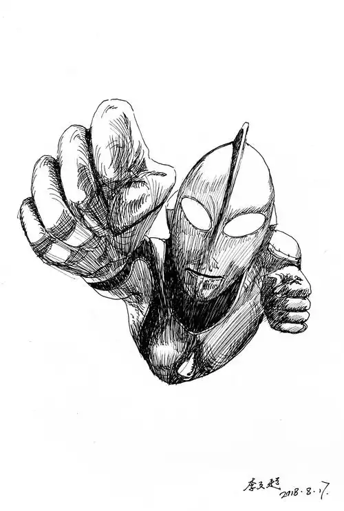 【涂鸦~李文超钢笔速写】童年回忆~杰克奥特曼