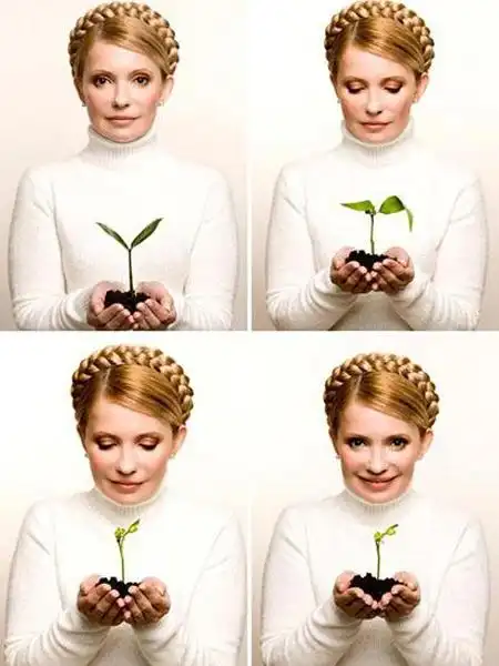 乌克兰美女总理季莫申科辫子盘发图片