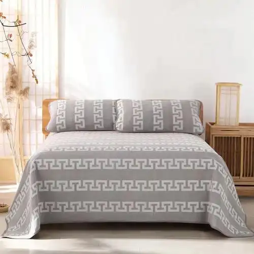 老粗布凉席三件套