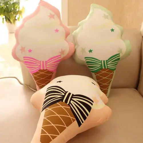 时尚萌爆款冰激凌棉质抱枕靠垫居家装饰物品七夕情人节女生日礼物