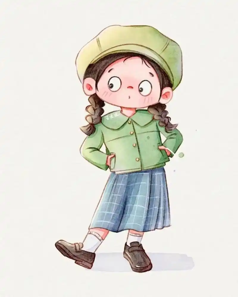 可爱卡通插画人物素材少女 萌妹穿搭 #        图片来自网络侵删 来自