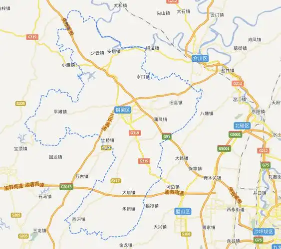 根据百度地图显示,重庆市铜梁区境内也没有铁路.