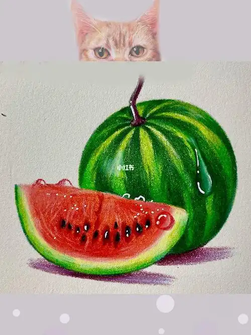 彩铅西瓜这样画你学会了吗