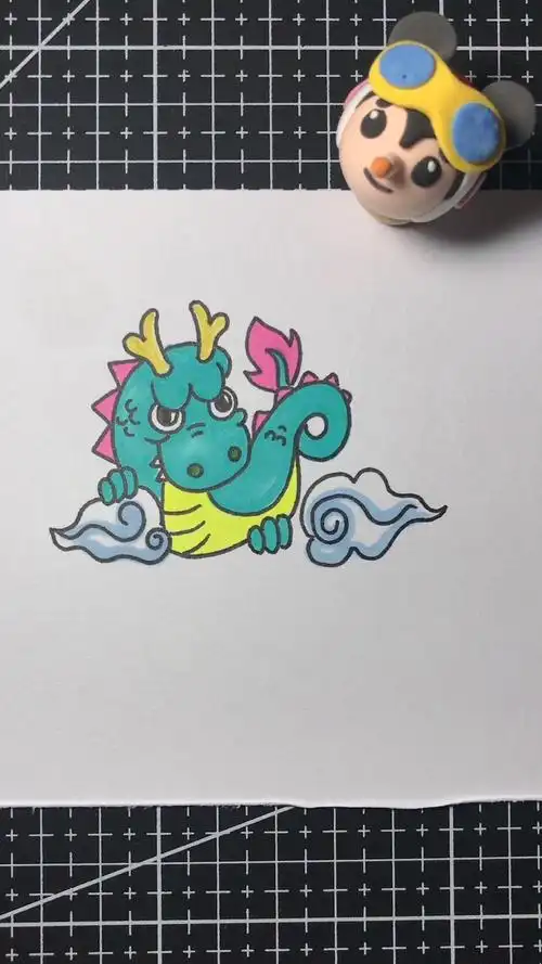 怎么画可爱的龙简笔画