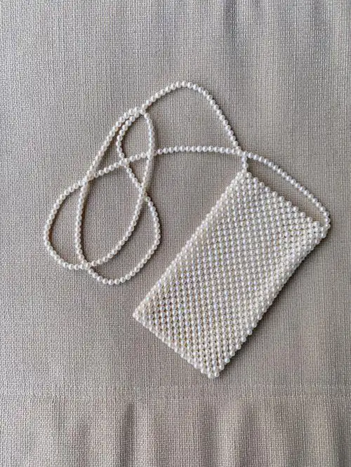 真61淡水珍珠编织小挎包手机包珍珠包